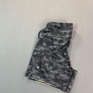 Lululemon Surge Shorts Mens SM 30 Gray Camo (NO LINER) Running Gym Training 6"